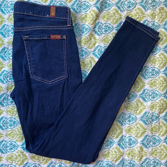 7 For All Mankind The Skinny Jean - Deep Dark Blue - Picture 6 of 11